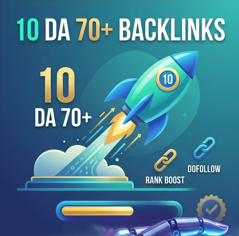 10 Domain Authority DA 70+ Backlinks