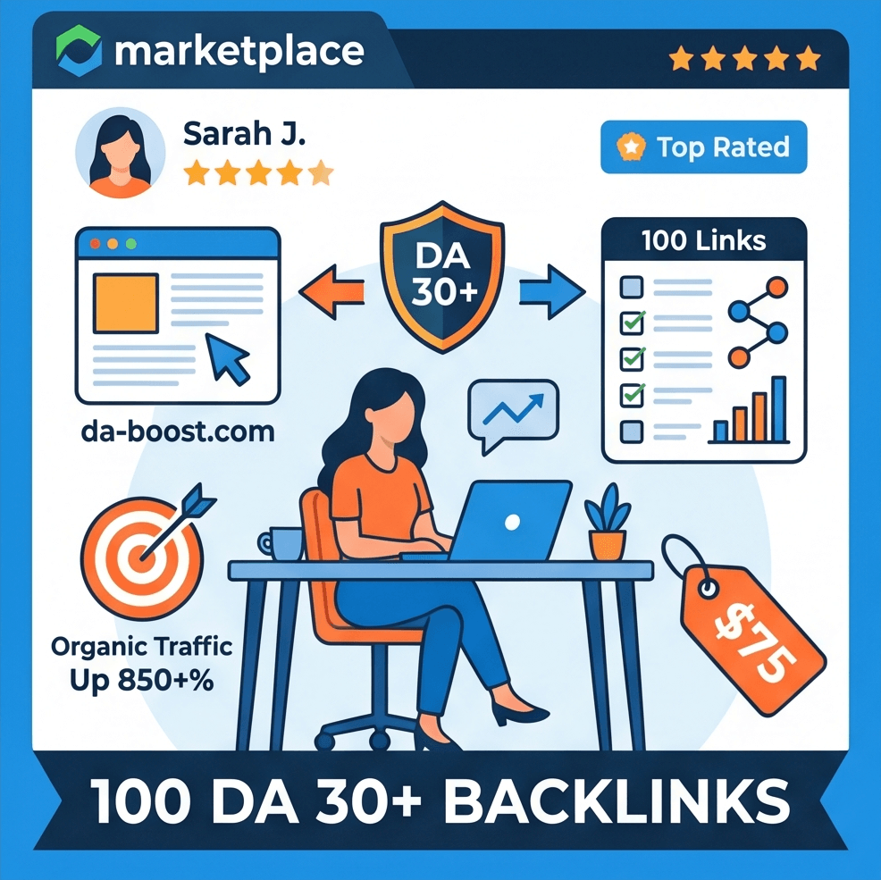 100 Domain Authority DA 30+ Backlinks