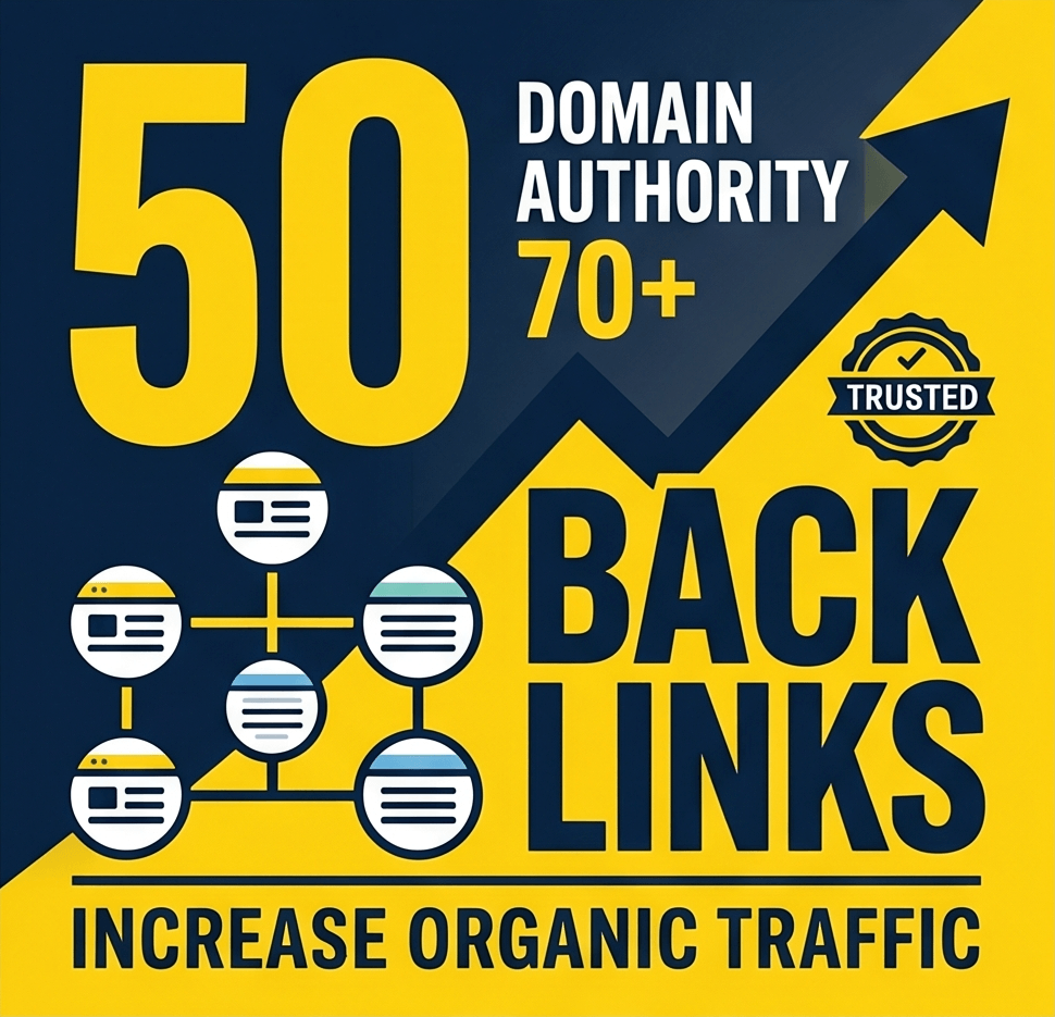 50 Domain Authority DA 70+ Backlinks