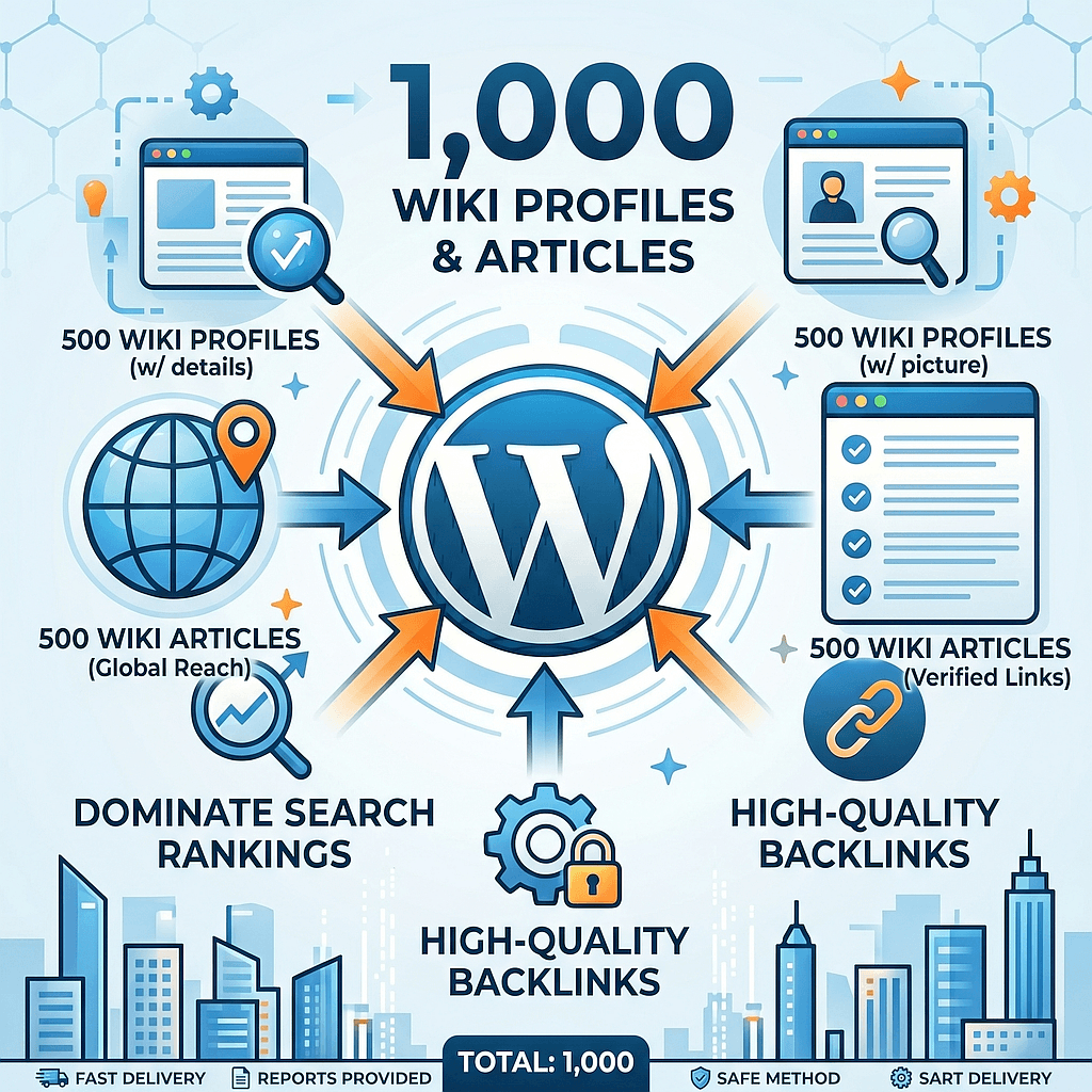 1,000 Wiki Profiles and Articles Backlinks
