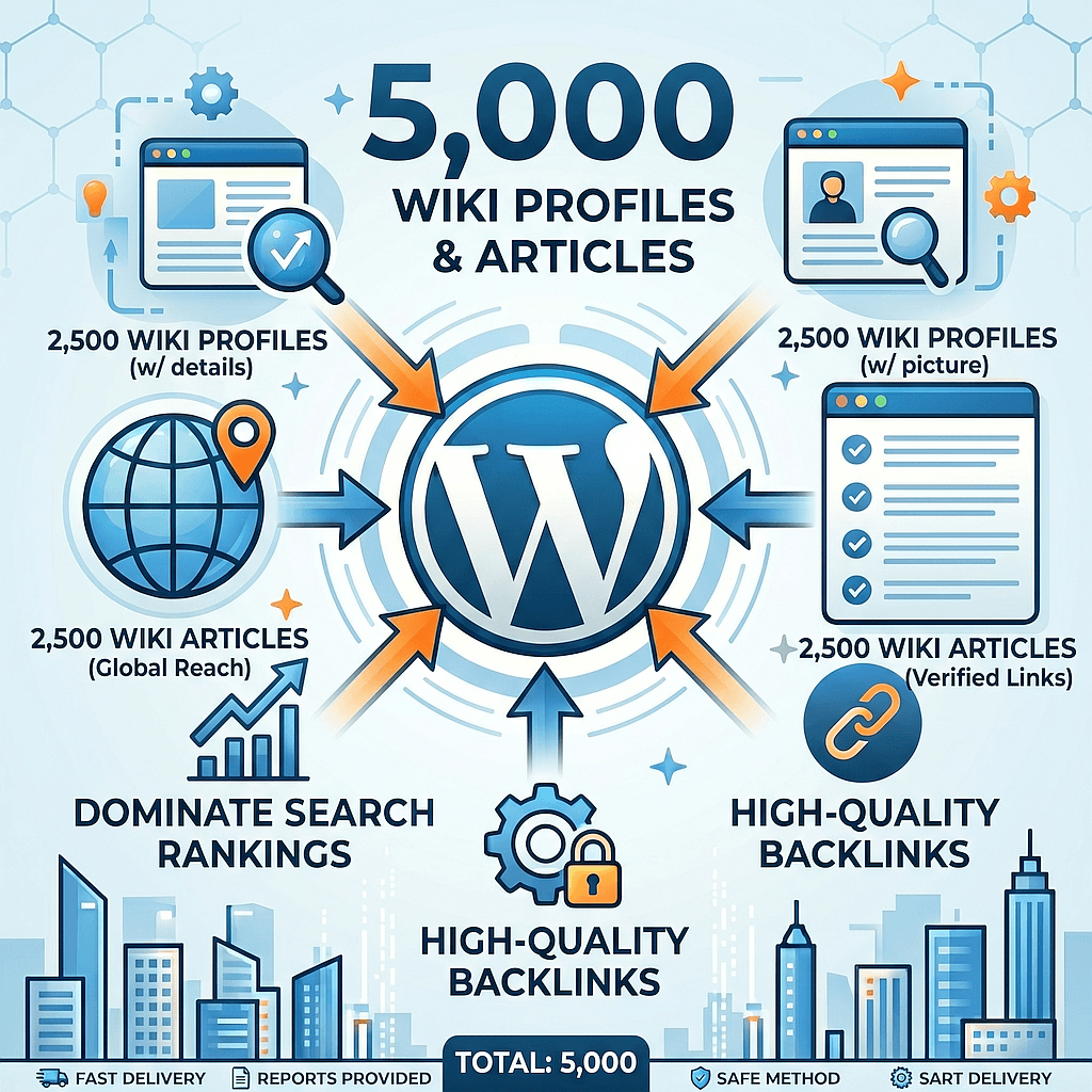 5,000 Wiki Profiles and Articles Backlinks