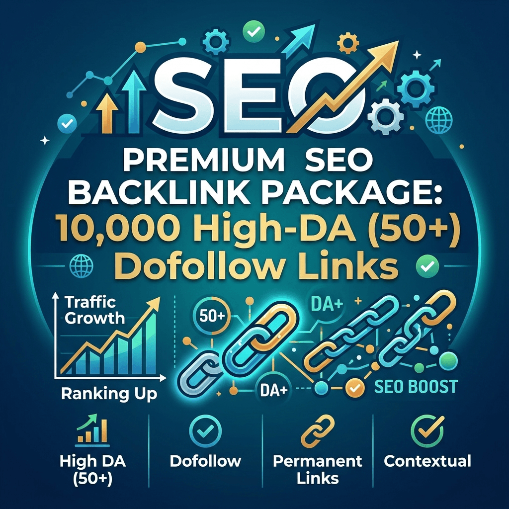 Premium SEO Backlink Package: 10,000 High-DA (50+) Dofollow Links